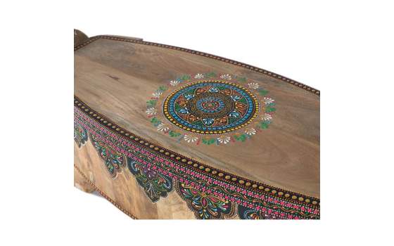 Banco Largo Oriental Madera Diseño Elefante Colores Alisant