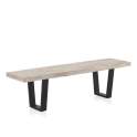 Banco Madera Mango Patinado y Acero Serie Atilant