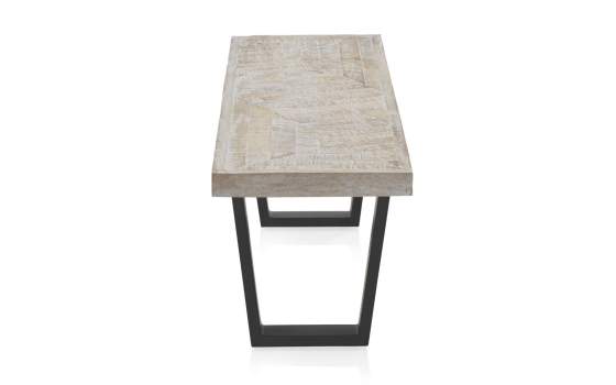 Banco Madera Mango Patinado y Acero Serie Atilant