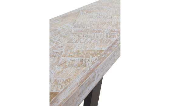 Banco Madera Mango Patinado y Acero Serie Atilant