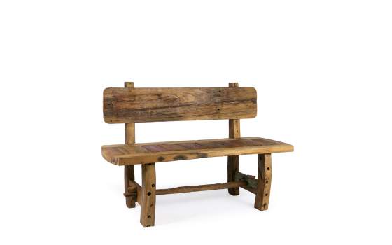 Banco Mediano Rustico Madera de Teca Serie Aiclado
