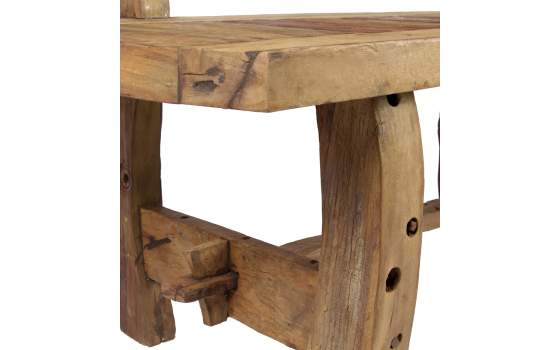Banco Mediano Rustico Madera de Teca Serie Aiclado