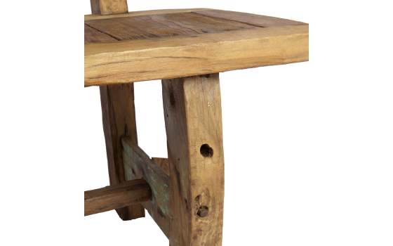 Banco Mediano Rustico Madera de Teca Serie Aiclado