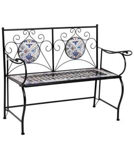 Banco Mosaico Clasico y Estructura de Forja Serie Aremt