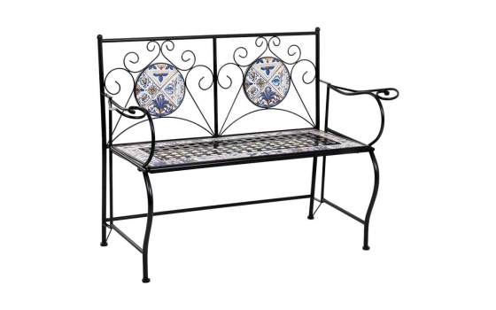 Banco Mosaico Clasico y Estructura de Forja Serie Aremt