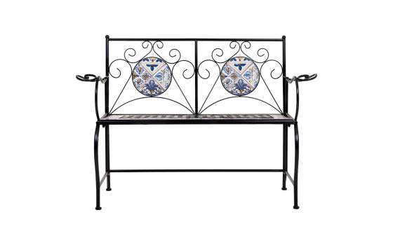 Banco Mosaico Clasico y Estructura de Forja Serie Aremt