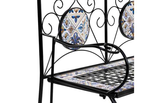 Banco Mosaico Clasico y Estructura de Forja Serie Aremt