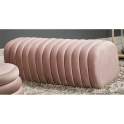 Banco Puff Tapizado Terciopelo Rosa Palido Estilo Actual Aiku