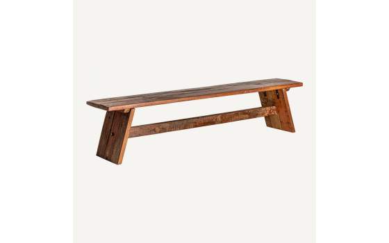Banco Rustico Grande Madera Reciclada de Mango Serie Abadai