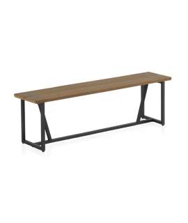 Banco Rustico Industrial Grande Madera Acero Serie Ausquer