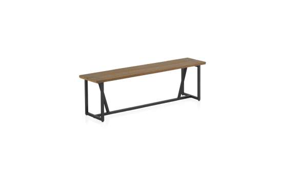 Banco Rustico Industrial Grande Madera Acero Serie Ausquer