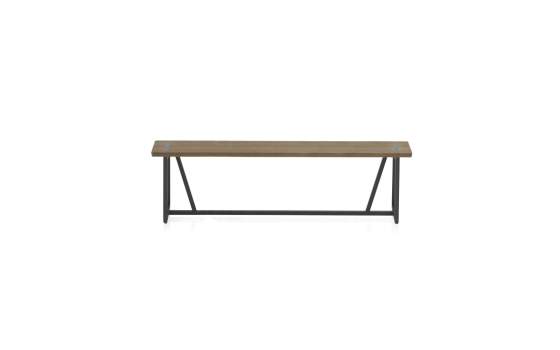 Banco Rustico Industrial Grande Madera Acero Serie Ausquer