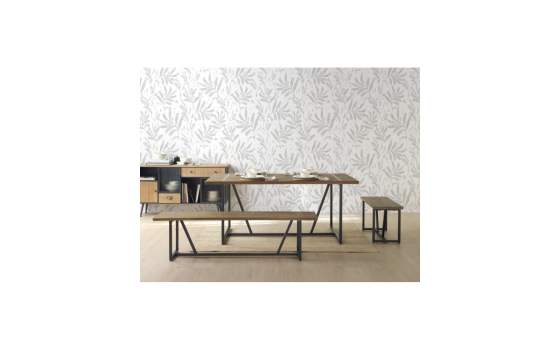 Banco Rustico Industrial Grande Madera Acero Serie Ausquer