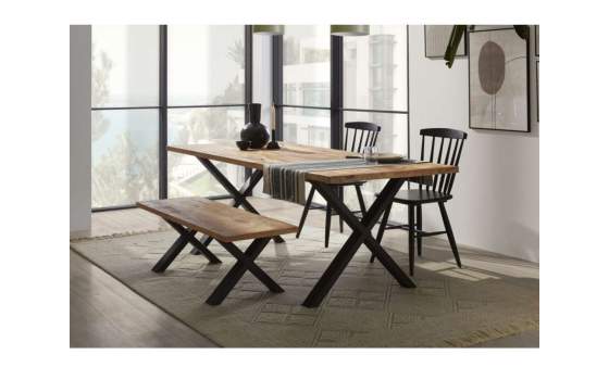 Banco Rustico Industrial Madera Metal Serie Vera