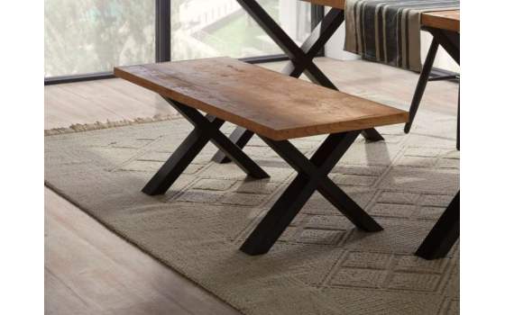 Banco Rustico Industrial Madera Metal Serie Vera