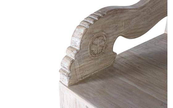 Banco Rustico Tallado Oriental Madera Maciza Decolorada Albeg Banco Rustico Tallado Oriental Madera Maciza Decolorada Albeg