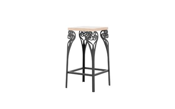 Banqueta Alta Para Bar en Acero y Madera Serie Ansterdam