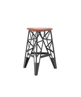 Banqueta Bar Acero Colores Asiento Tapizado Serie Kokoro