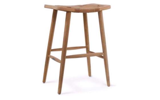 Banqueta Bar Diseño Madera Natural Teca Serie Tokio