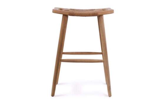 Banqueta Bar Diseño Madera Natural Teca Serie Tokio