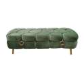 Banqueta Baul Descalzadora Terciopelo Color Verde Serie Kalevi