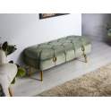 Banqueta Baul Descalzadora Terciopelo Color Verde Serie Kalevi
