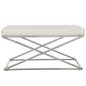 Banqueta Descalzadora Moderna Acero Tapizado Blanco Altasser