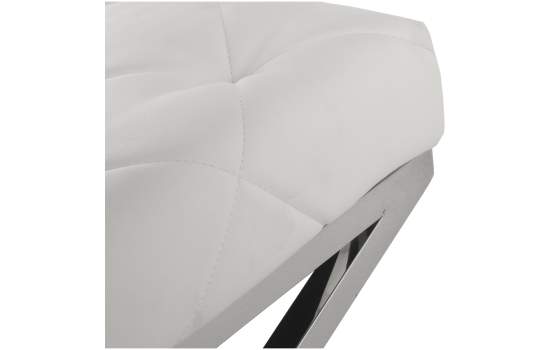 Banqueta Descalzadora Moderna Acero Tapizado Blanco Altasser