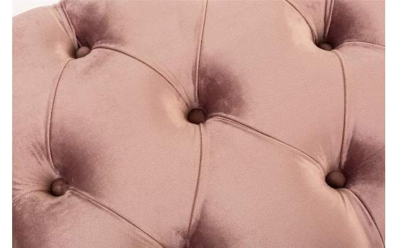 Banqueta Descalzadora Tapizada Terciopelo Rosa Serie Aneter