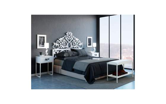 Banqueta Forja Pie de Cama con Zapatero Serie Dayra