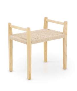 Banqueta Madera Fresno Natural Asiento Cuerda - Serie Alcegui