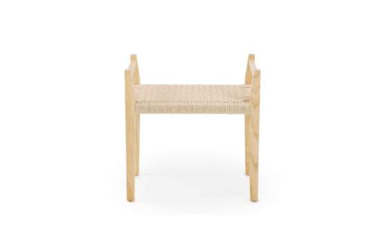 Banqueta Madera Fresno Natural Asiento Cuerda - Serie Alcegui
