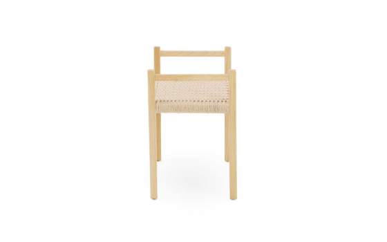 Banqueta Madera Fresno Natural Asiento Cuerda - Serie Alcegui
