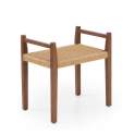 Banqueta Madera Fresno Nogal Asiento Cuerda - Serie Alcegui