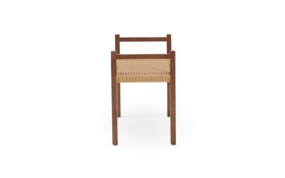 Banqueta Madera Fresno Nogal Asiento Cuerda - Serie Alcegui