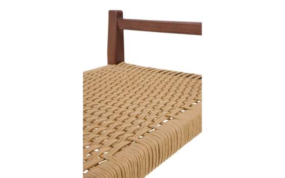 Banqueta Madera Fresno Nogal Asiento Cuerda - Serie Alcegui