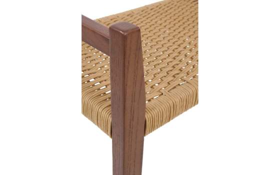 Banqueta Madera Fresno Nogal Asiento Cuerda - Serie Alcegui