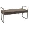 Banqueta Moderna Acero Inoxidable y Terciopelo Gris Anfusa