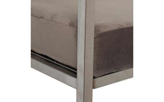 Banqueta Moderna Acero Inoxidable y Terciopelo Gris Anfusa