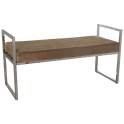 Banqueta Moderna Acero Inoxidable y Terciopelo Marron Anfusa