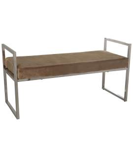 Banqueta Moderna Acero Inoxidable y Terciopelo Marron Anfusa