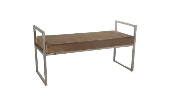 Banqueta Moderna Acero Inoxidable y Terciopelo Marron Anfusa