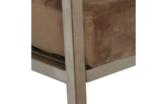 Banqueta Moderna Acero Inoxidable y Terciopelo Marron Anfusa