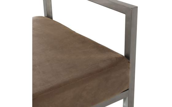 Banqueta Moderna Acero Inoxidable y Terciopelo Marron Anfusa
