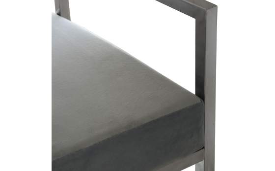 Banqueta Moderna Acero Inoxidable y Terciopelo Verde Anfusa