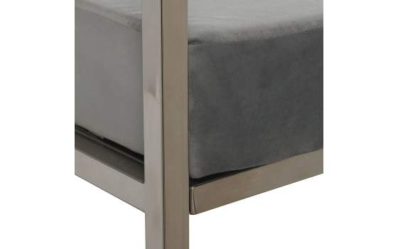 Banqueta Moderna Acero Inoxidable y Terciopelo Verde Anfusa