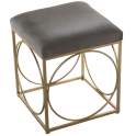 Banqueta Moderna Acero Oro y Tela Gris Serie Ancoa