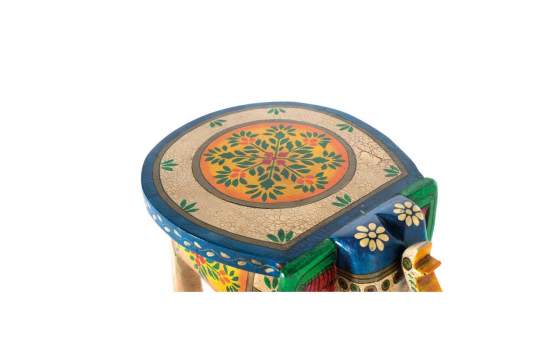 Banqueta Oriental Madera Diseño Elefante Colores Alisant