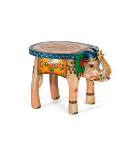 Banqueta Oriental Madera Diseño Elefante Colores Alisant