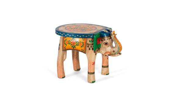 Banqueta Oriental Madera Diseño Elefante Colores Alisant